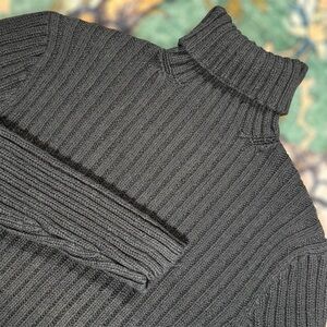 Denim & Supply Ralph Lauren Turtle Neck Sweater Cotton Linen Chunky Knit Large